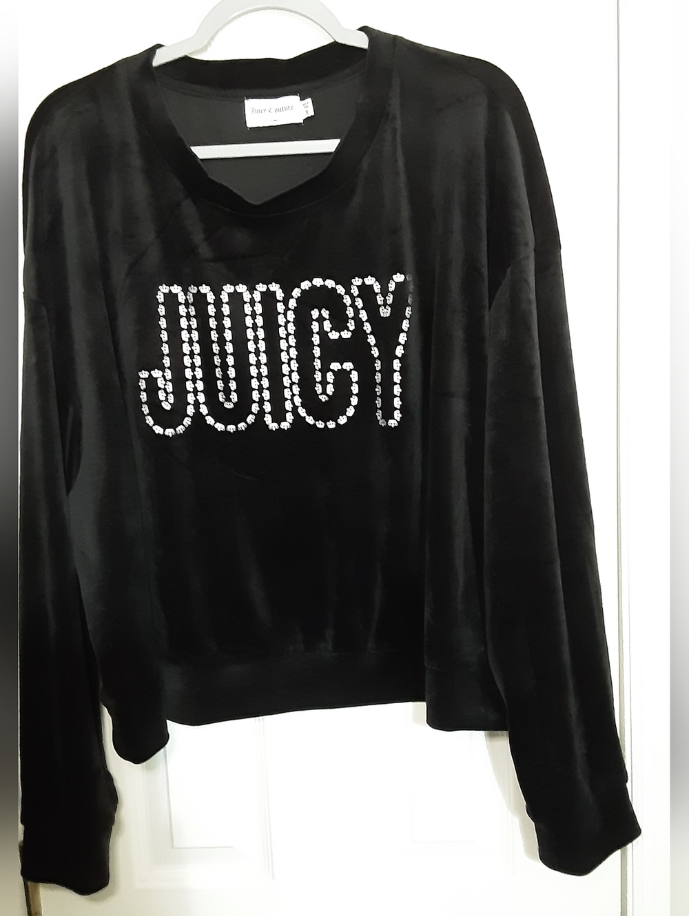 Juicy Couture Velvet Long Sleeve Top Black